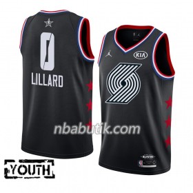 NBA Børn Trøje Portland Trail Blazers Damian Lillard 0 2019 All-Star Jordan Brand Sort Swingman